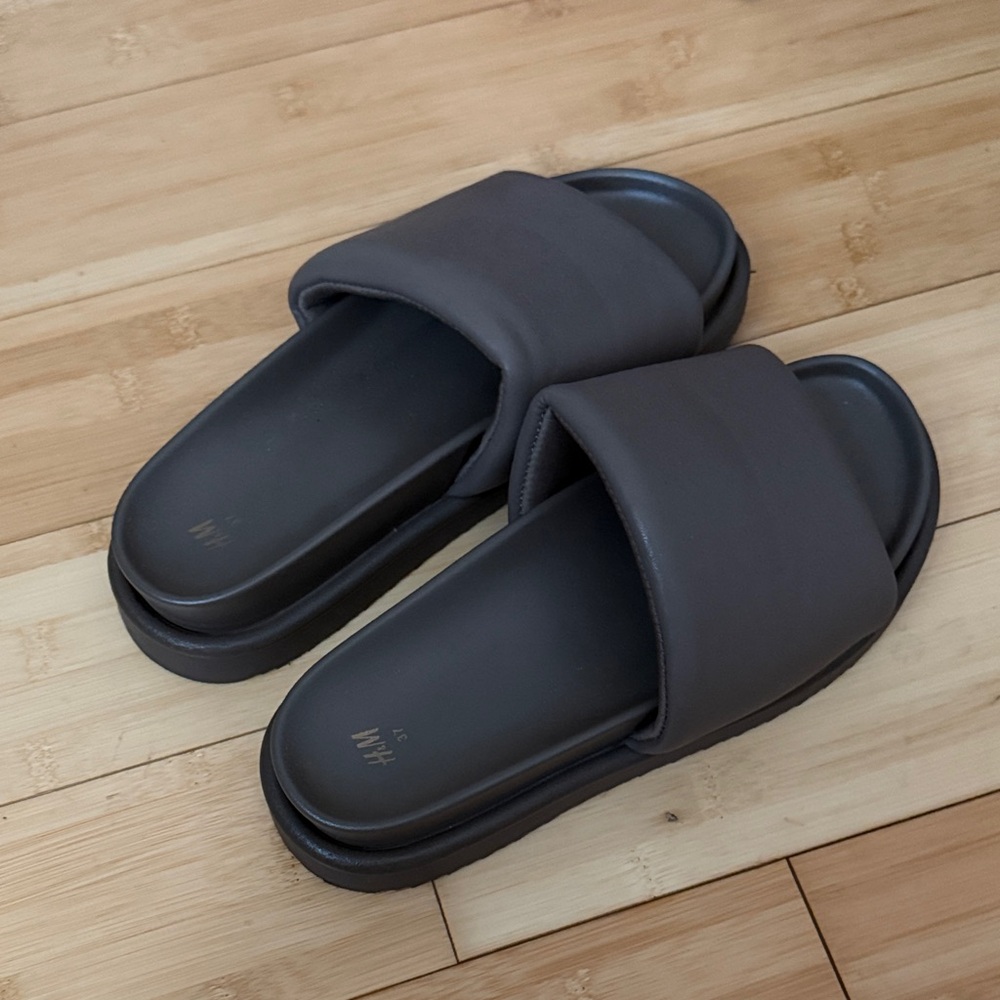 H&M Charcoal Slide Sandals